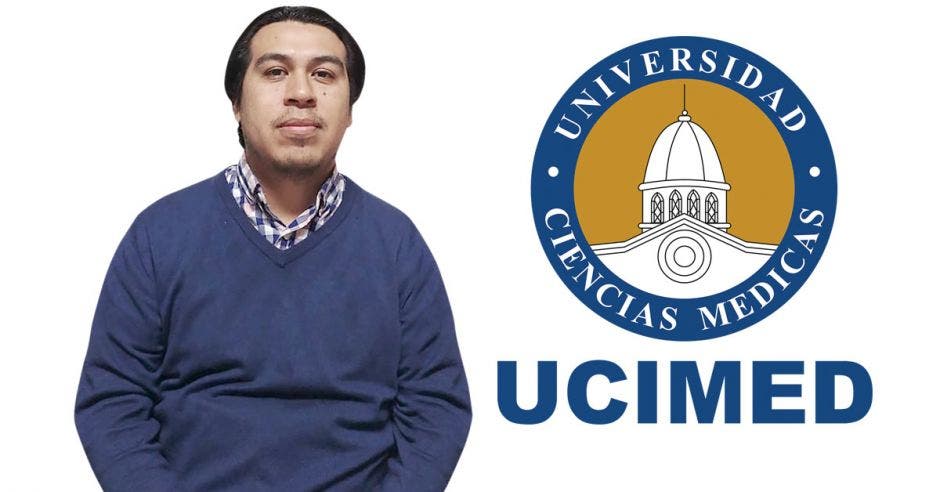 Adrián Avendaño, microbiólogo y el logo de UCIMED.