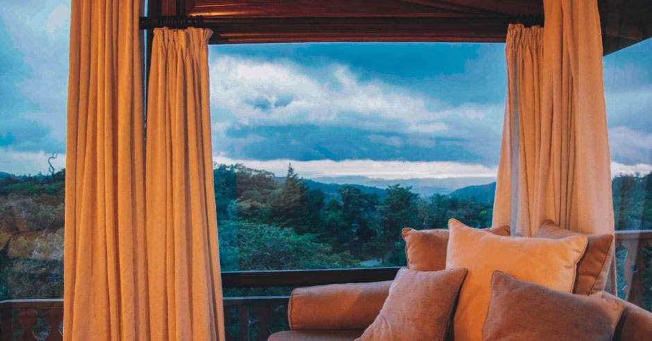 Habitación de hotel con vista al bosque