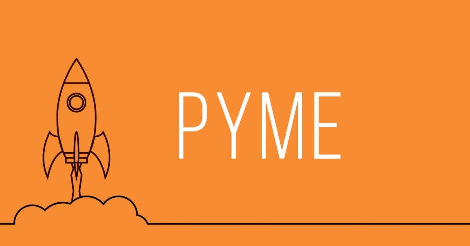 Un dibujo de un cohete y la palabra PYME