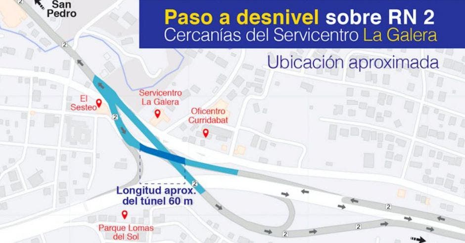 un mapa con el diseño de una carretera y varías líneas azules sobre el papel