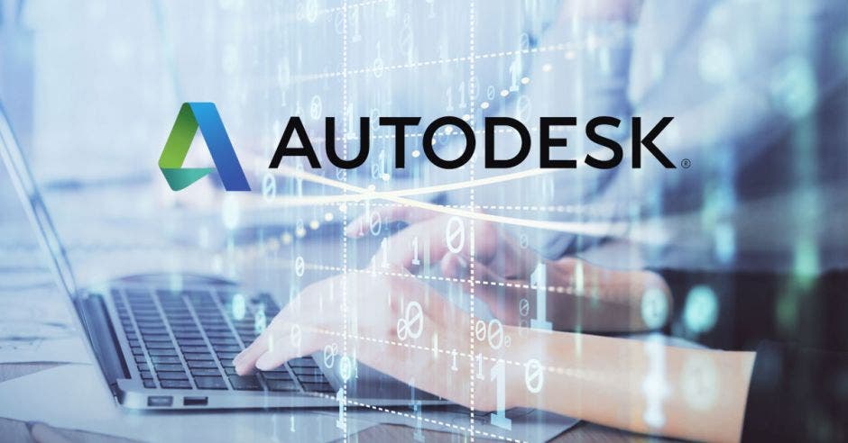 logo de autodesk sobre una computadora