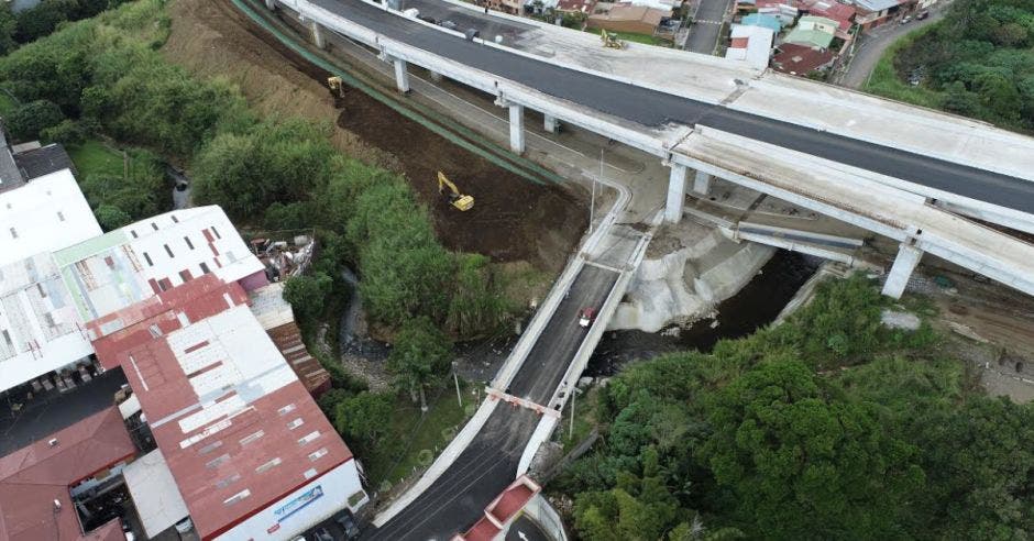 Toma aérea de carretera