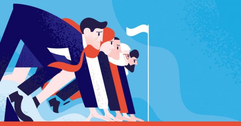Ejecutivos listos para salir en carrera