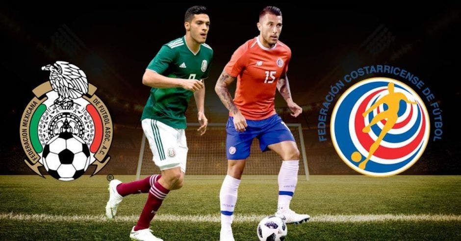jugadores de futbol de Costa Rica y México