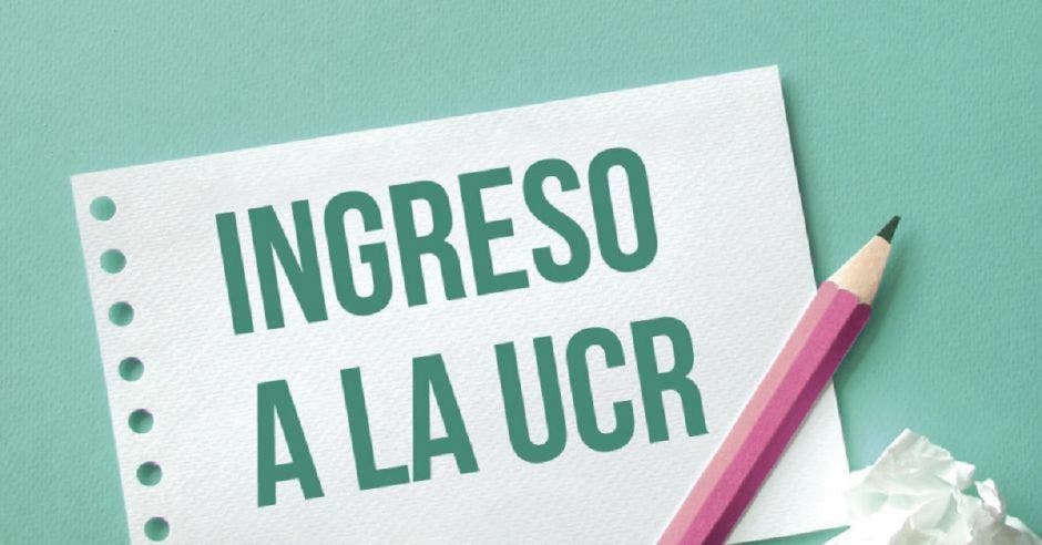 Un papel y un lápiz con la palabra ingreso a la UCR