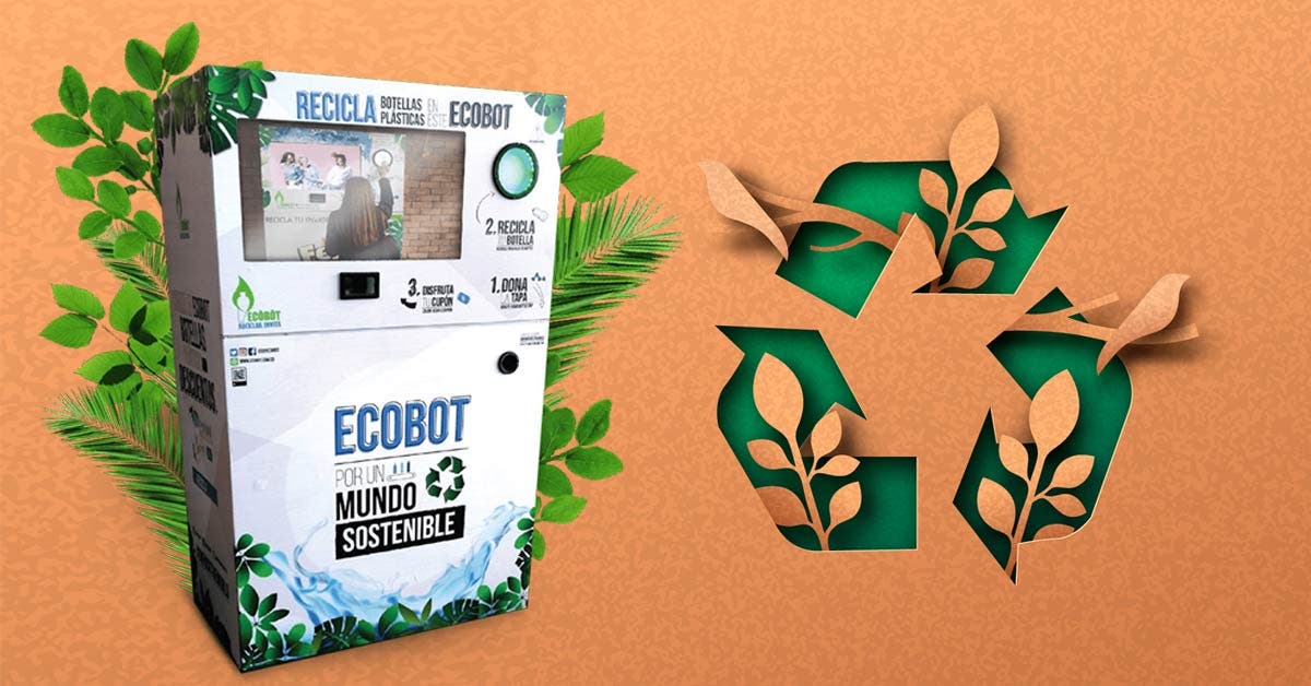 Ecobot se une a recolectar botellas llenas de empaques