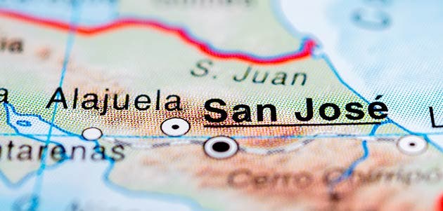 Mapa SJ - Alajuela. Shutterstock / La República