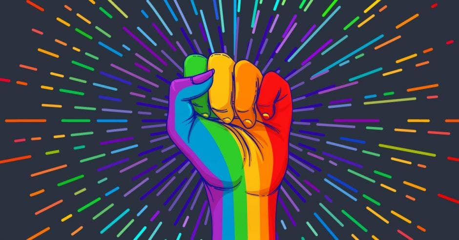 Mano con colores LGBTIQ+