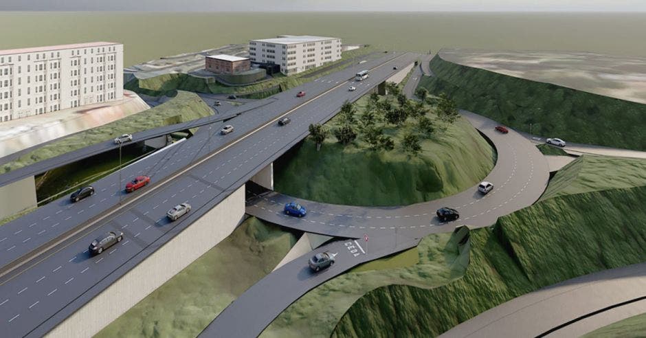 Render de cómo quedará la intersección a la altura de Trejos Montealegre, Escazú