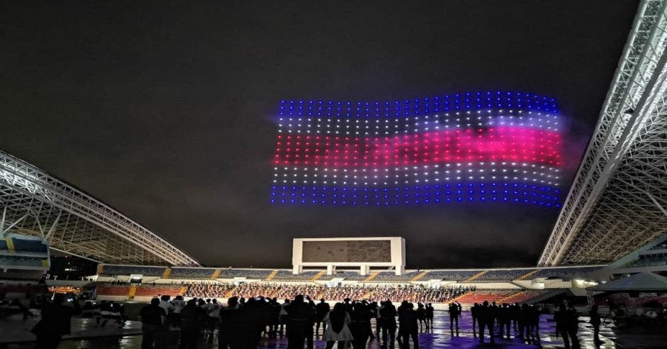 Drones de Intel formando la bandera de Costa Rica