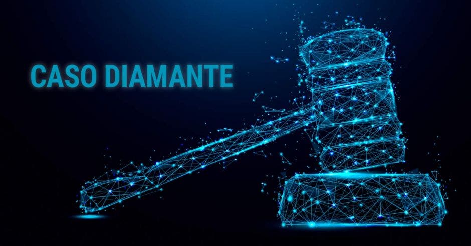 Un mazo de juez con la leyenda caso diamante