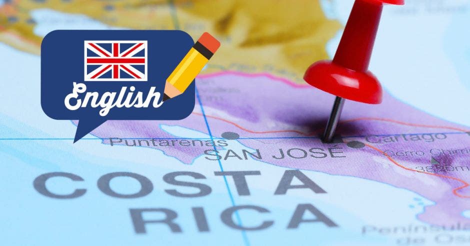 Un mapa de Costa rica con un pin sobre San José