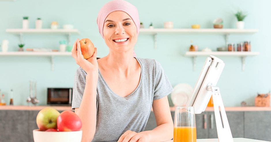 Paciente con cáncer sonriendo