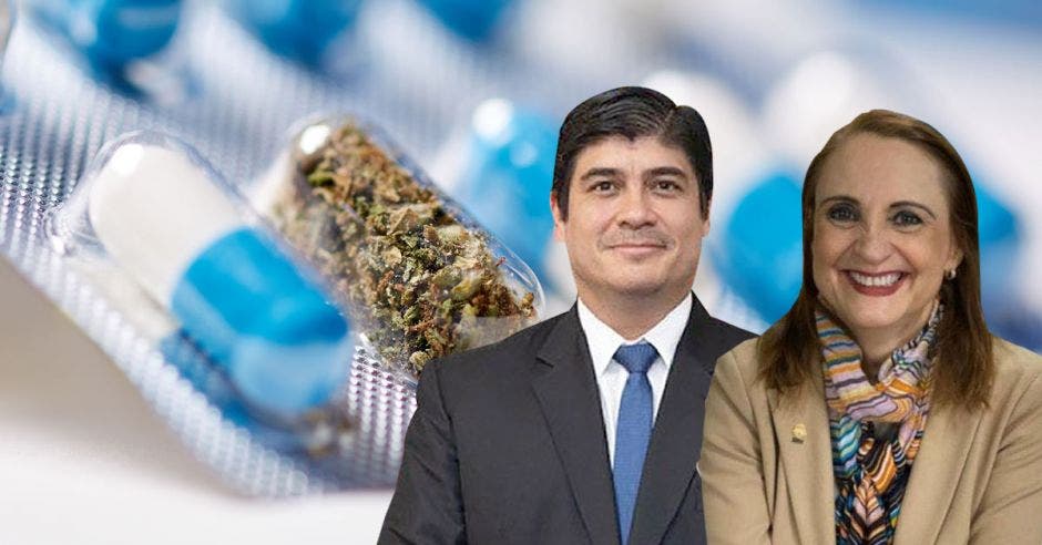 El presidente Carlos Alvarado evaluará la posibilidad de vetar la ley que permitiría la cannabis medicinal, mientras que la diputada independiente Zoila Volio, defiende la iniciativa. Archivo – Shutterstock/La República.