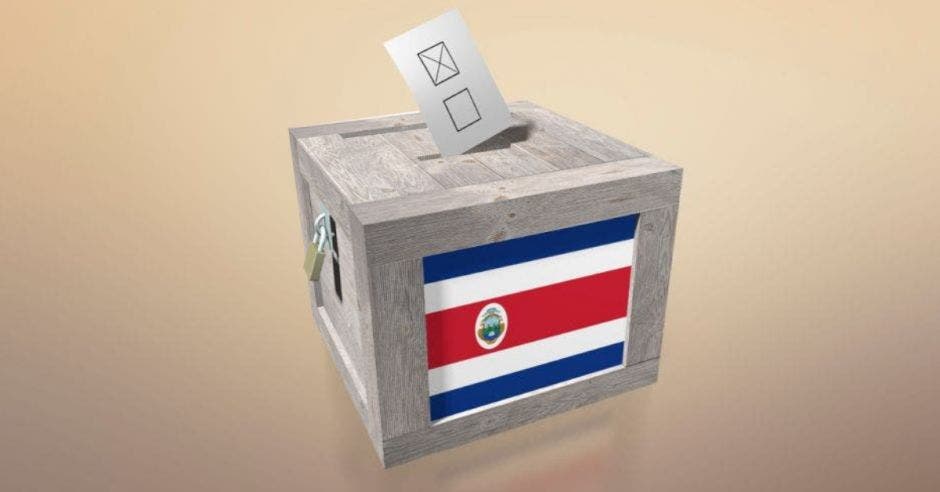 urna electoral con papeleta