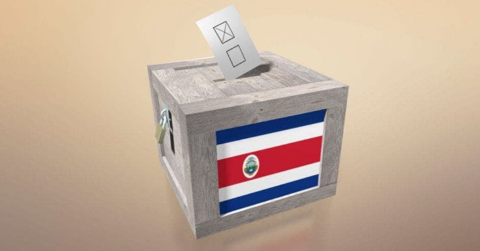 urna electoral con papeleta