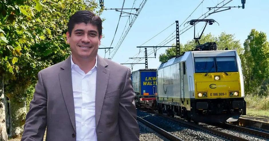 Carlos Alvarado anunció hoy los detalles del tren eléctrico de carga. Archivo/La República
