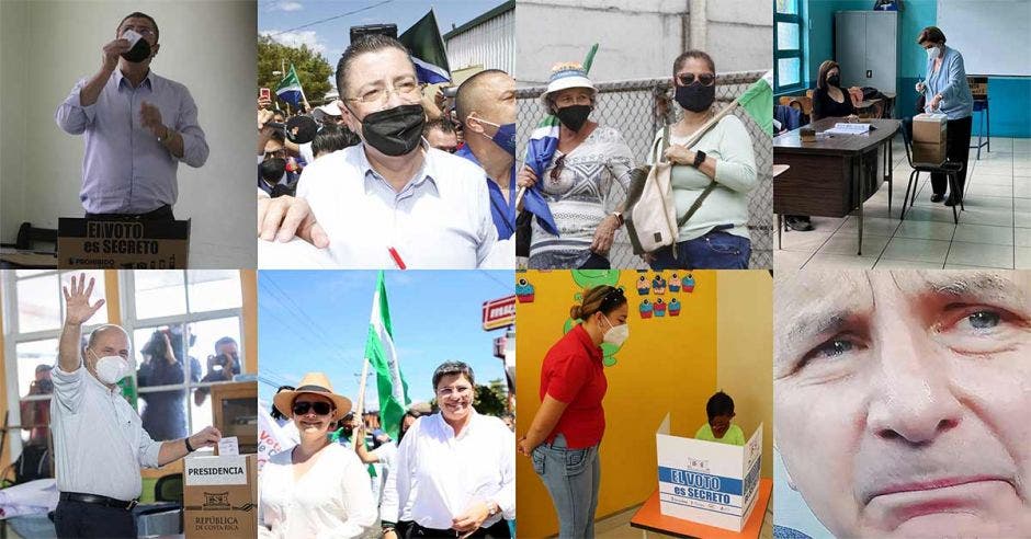 collage de imágenes de las elecciones 2022 en Costa Rica