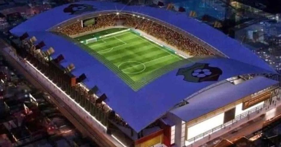 Así sería el nuevo estadio del Herediano. Cortesía/La República.