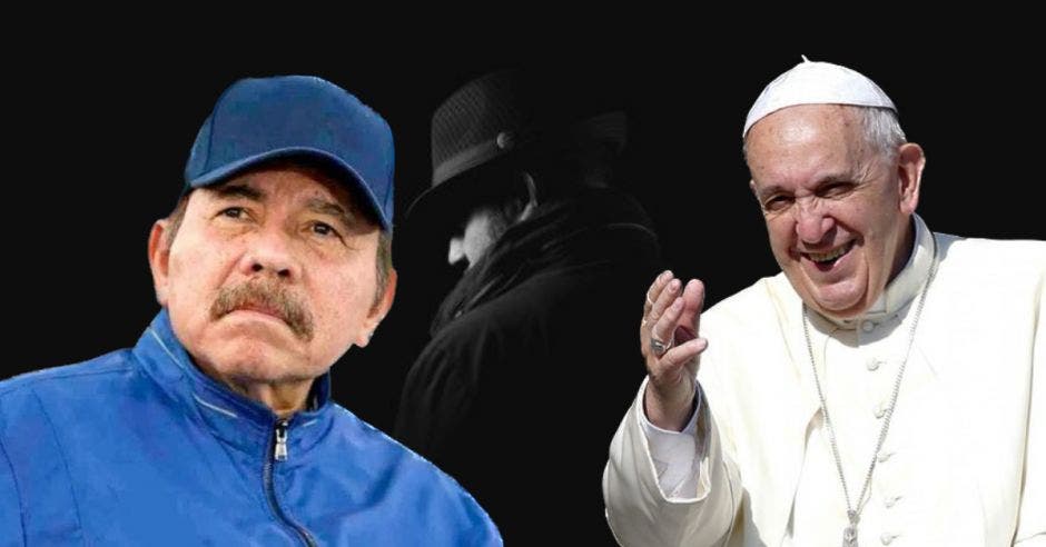 Daniel Ortega, presidente de Nicaragua y el Papa Francisco. Elaboración propia/La República