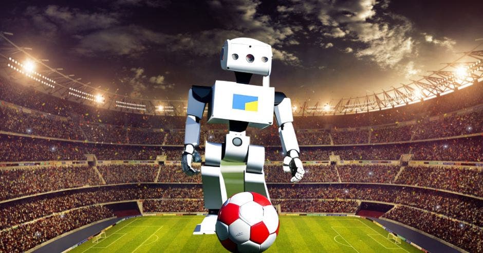 robot jugando futbol