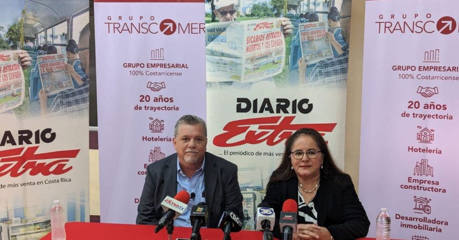 El presidente de Grupo Transcomer, Óscar Gutiérrez Lachner y  Iary Gómez, directora del Grupo, hicieron el anuncio. Richard Blaser/La República
