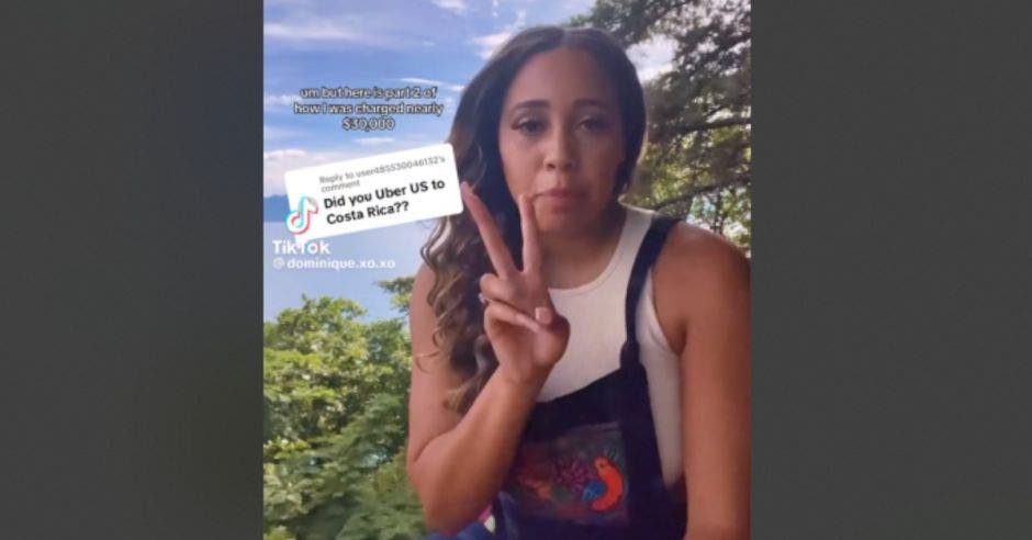 mujer apellido adams estaba vacaciones costa rica denunció tiktok cobro $29.994 aproximadamente 16 millones colones viaje realizó uber desde hotel hasta aeropuerto juan santamaría