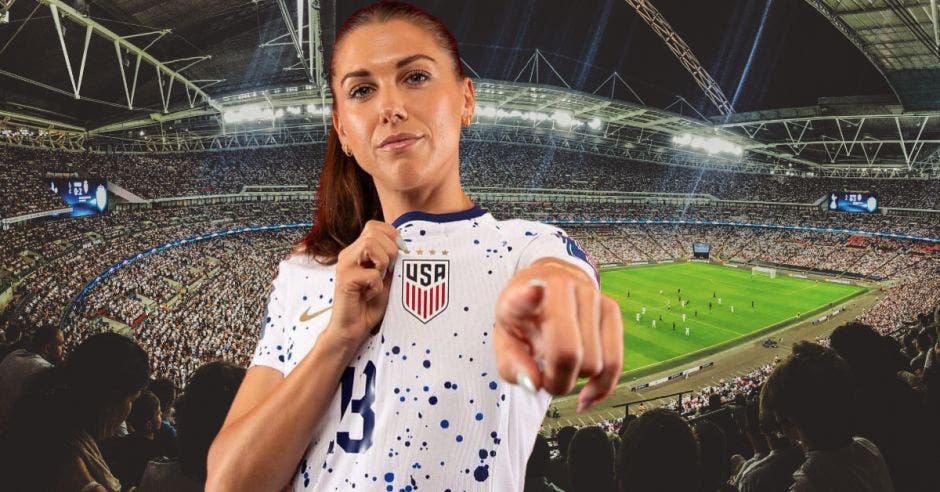 Alex Morgan sale en defensa de Jenni Hermoso.Canva/La República