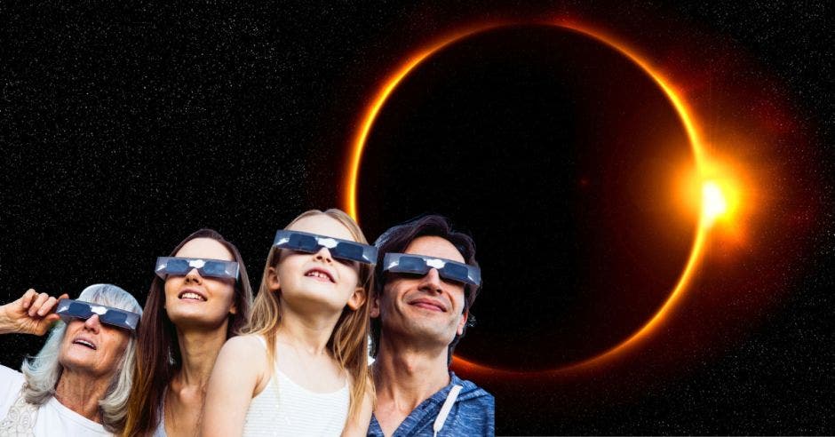 Para ver el eclipse se recomiendan solo filtros certificados. Canva/La República.