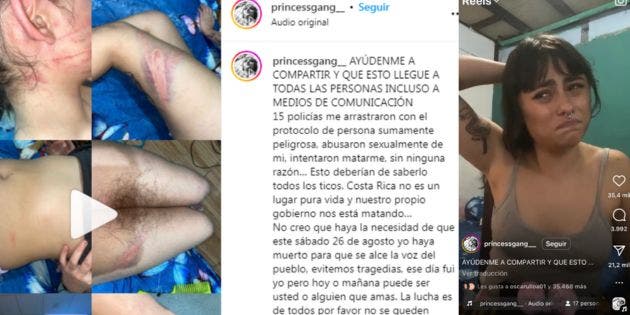 A través de septiebre, una mujer denunció en sus redes sociales una paliza por parte de la policía. Los incidentes se produjeron en las afueras de un bar en Alajuela. La situación derivó en su momento en una marcha contra la policía