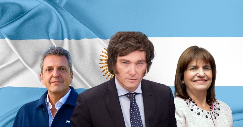 Sergio Massa, Javiel Milei y Patricia Bullrich