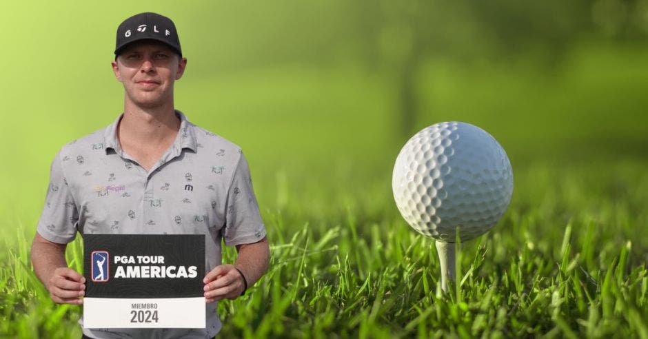 El golfista costarricense alcanzó su clasificación al PGA Tour Américas 2024.Canva/La República