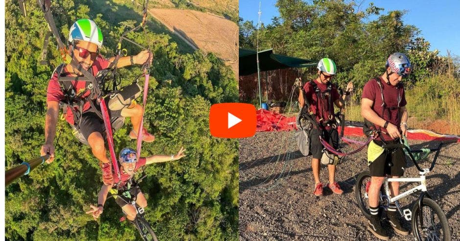 Tencio busca desafiar al cielo en su acrobacia.Canva/La República