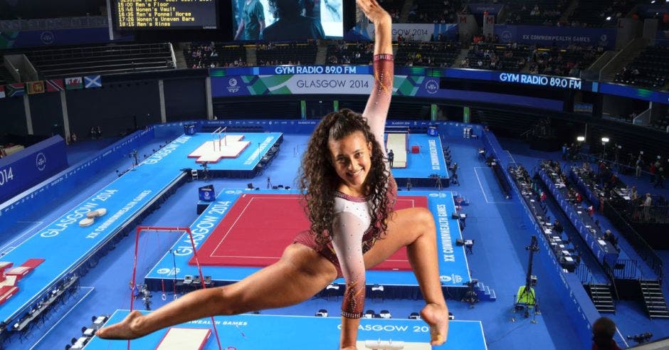 La gimnasta costarricense rompió su récord personal y ganó el all around. Canva/La República