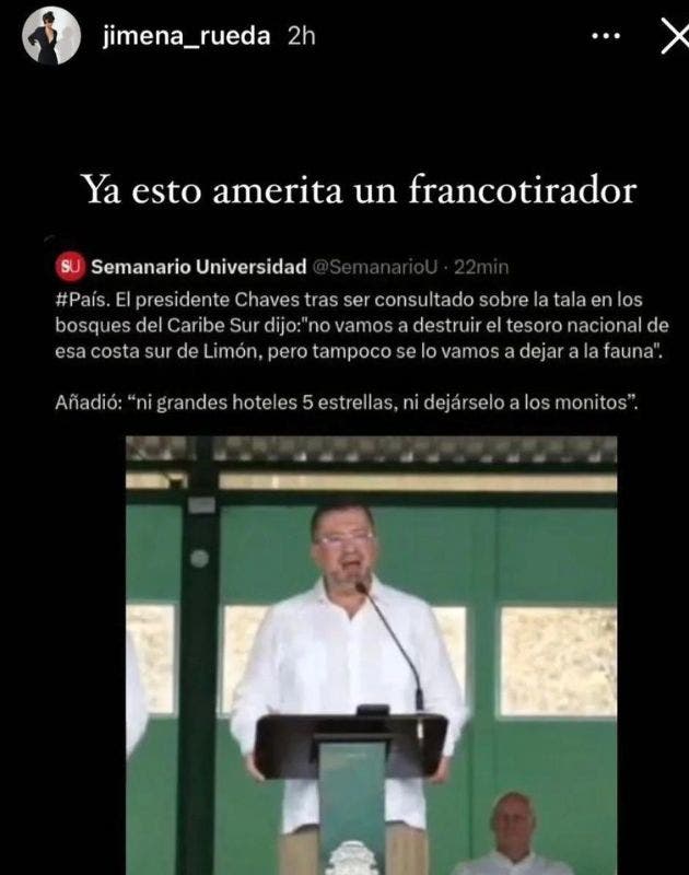 La funcionaria hizo un comentario en redes sociales en contra del presidente Rodrigo Chaves. Cortesía/La República.