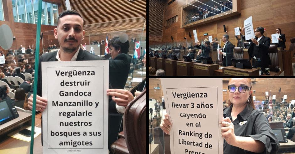 Frases en contra del machismo, el acceso al agua potable, a la justicia, a los femicidios, la libertad de prensa y otros temas fueron usadas por legisladores del Frente Amplio, y Liberación principalmente. Cortesía/La República.