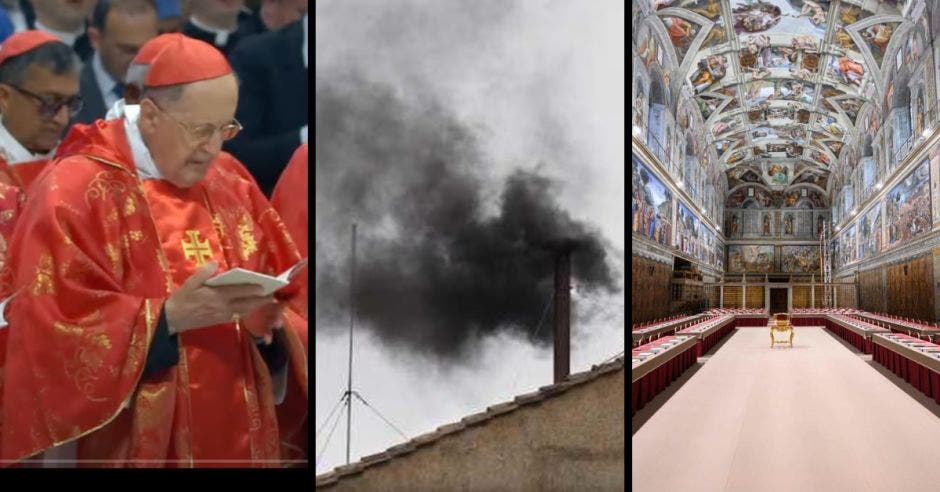 L a Capilla Sixtina fue el lugar de la votación de los cardenales, quienes no lograron un acuerdo y salió humo negro. Cortesía Vaticano/La República.